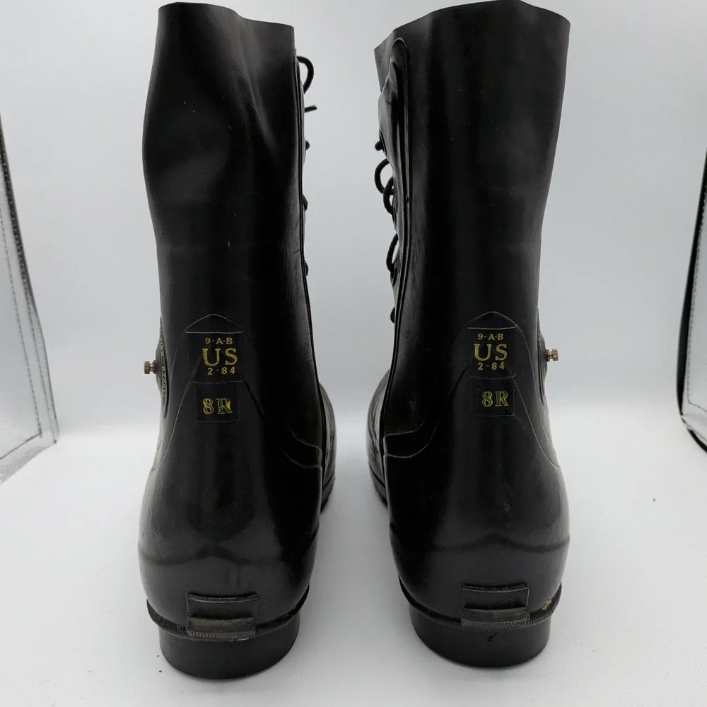 Bata Mickey Mouse Boots Mens 8R Black Rubber Extreme Cold Weather Military‎ 1984